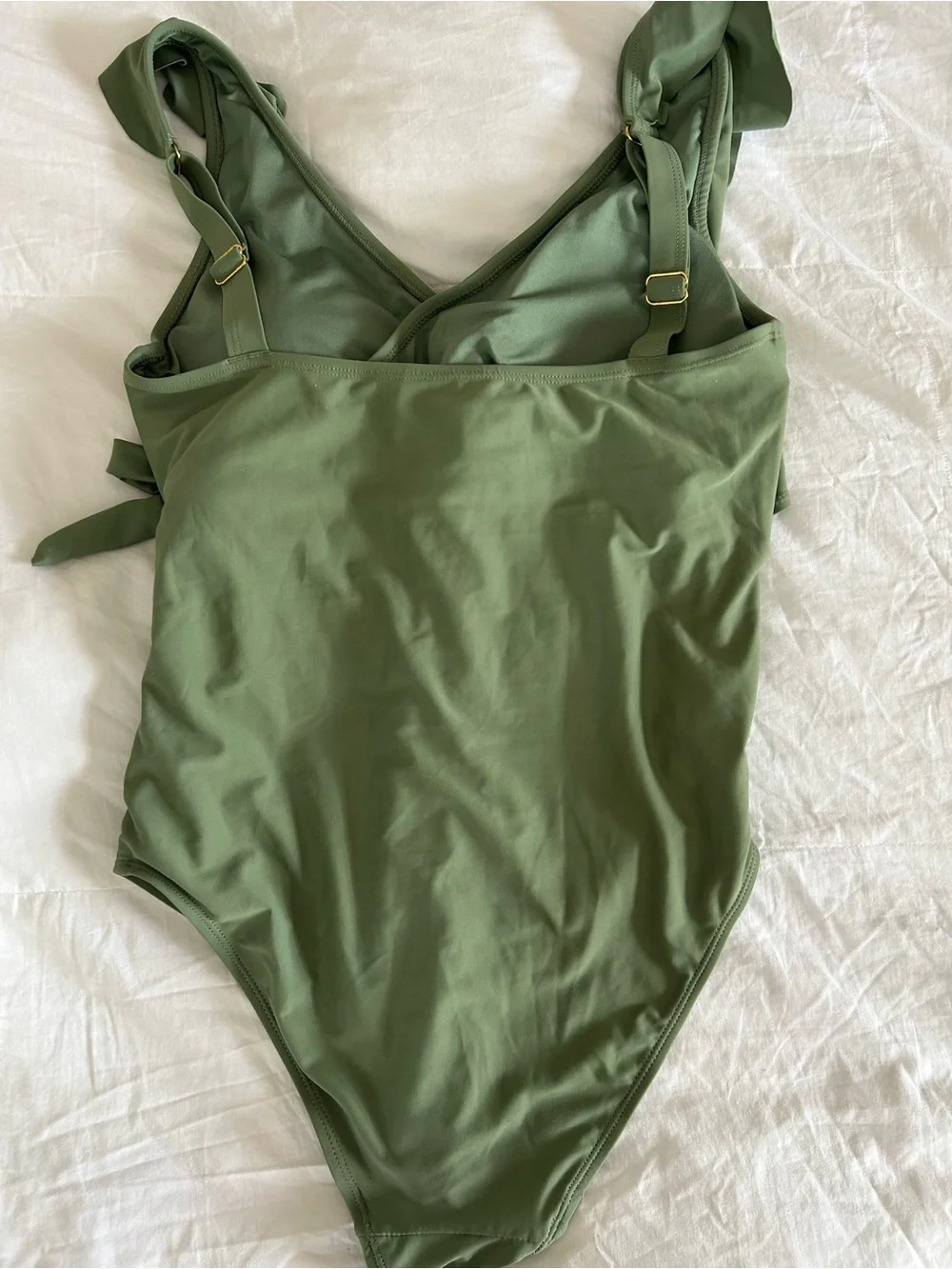 Kindred Bravely Olive Green Ruffle-Tie One-Piece Swimsuit